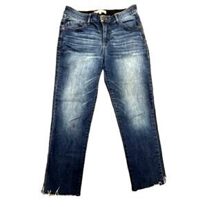 Wit & Wisdom Jeans Size 6, Comfy, Distressed, Elastic Lined waistband, Raw Hem